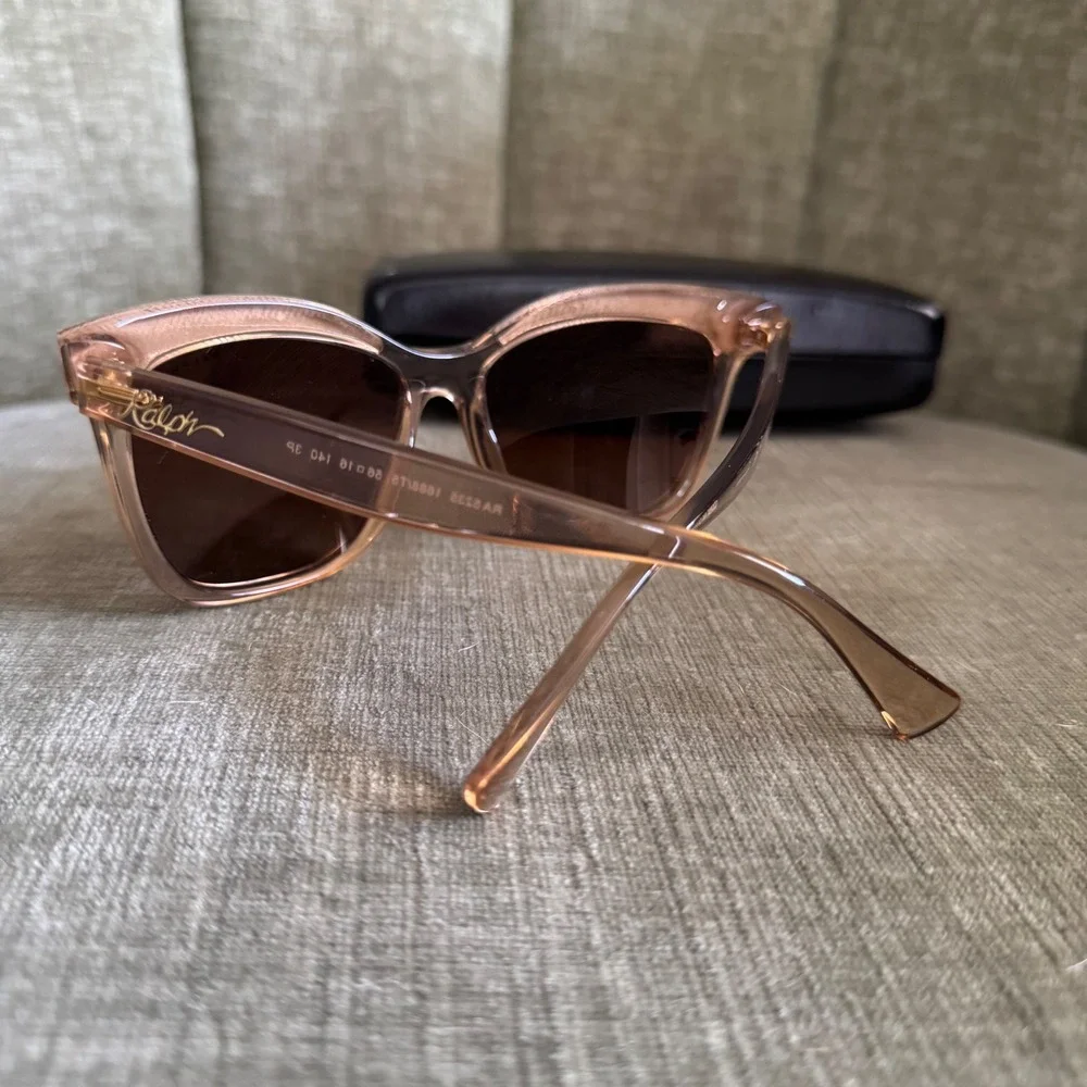 Ralph Lauren Cat Eye Sunglasses RA5235 Beige Frame Brown Gradient Lens Polarized